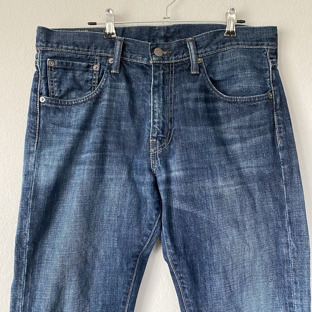 Levi's Jeans Mens 33x30 527 Blue Slim Bootcut Dark Wash 100% Cotton Faded Casual - Picture 8 of 11